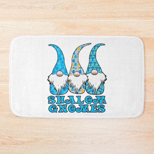 Aperçu de l'œuvre Shalom Gnome 3 Hanoucca Gnomes Elfes Bonnets Dreidel Bleus Mignons créée et vendue par funnytshirtemp.