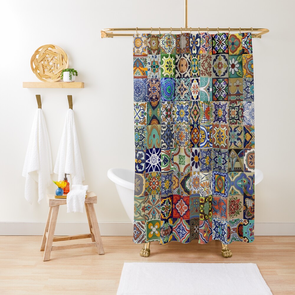 "Mexican Tiles" Shower Curtain for Sale by MontageMadness Redbubble