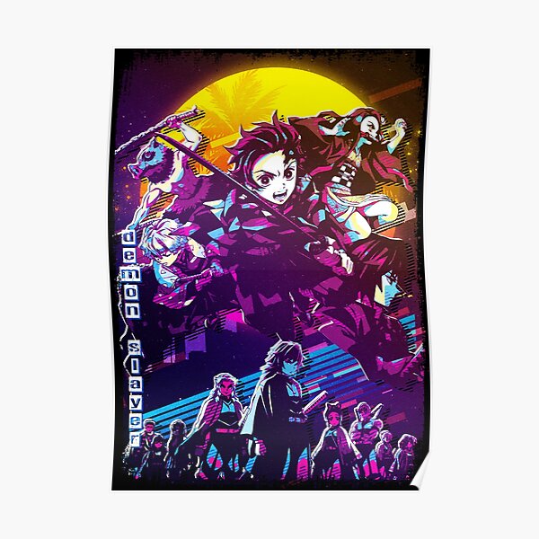 demon slayer retro Poster