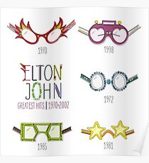 Sunglasses Logo Singer Man Sir Elton Legend John Popular Poster