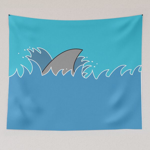 Item preview, Shark fin in ocean waves designed and sold by designInk.