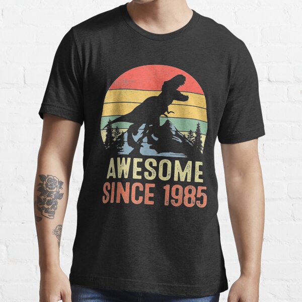 Awesome Since 1985 Dinosaur 34th Birthday Gifts 34 Years Old Essential T-Shirt