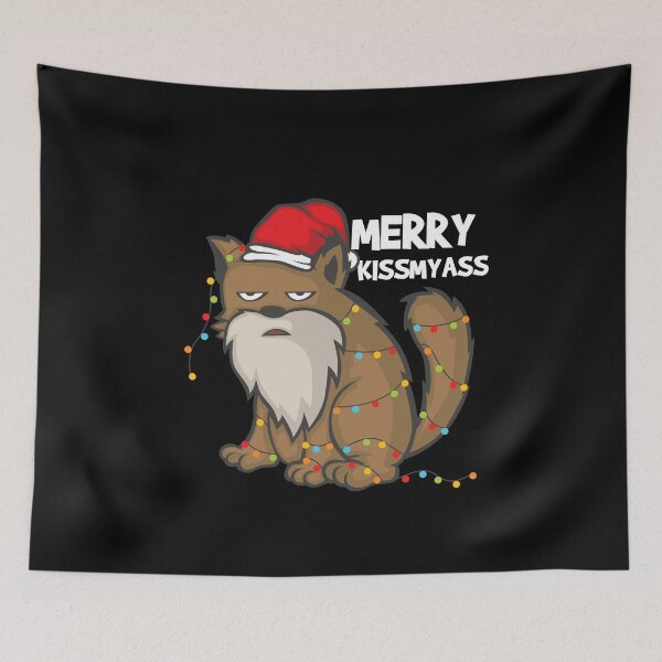 Item preview, Merry Kissmyass Bad-tempered cat hates Christmas designed and sold by katastrophal.