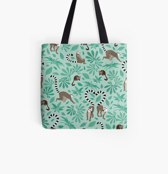 lemur love mint leaves All Over Print Tote Bag