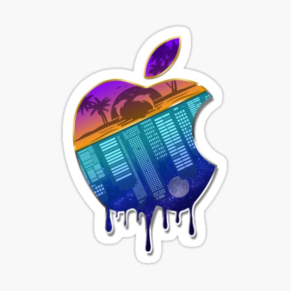 drippy purple apple logo Sticker for Sale by eliczaday