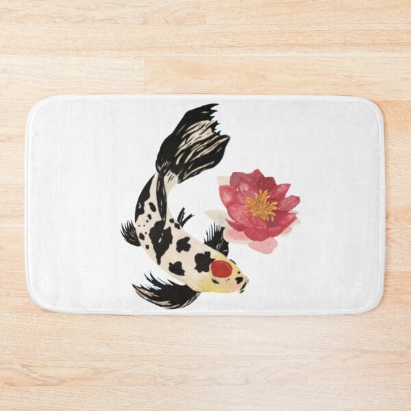 Item preview, Black and White Koi Fish with Lotus Flower designed and sold by Gingerale1213.