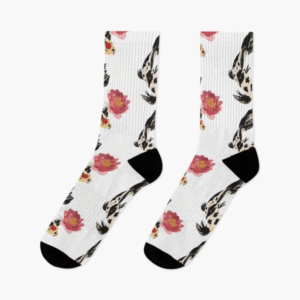 Item preview, Black and White Koi Fish with Lotus Flower designed and sold by Gingerale1213.