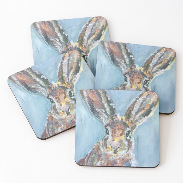 Item preview, Colourful Hare ,  Blue Background  designed and sold by Merlinsmates.
