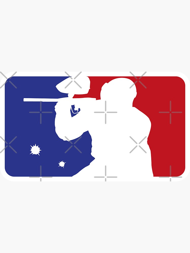 Imagen 3 de 3, Pegatina con la obra Paintball Sport Logo Rojo / Azul, diseñada y vendida por ArtcoreAD.