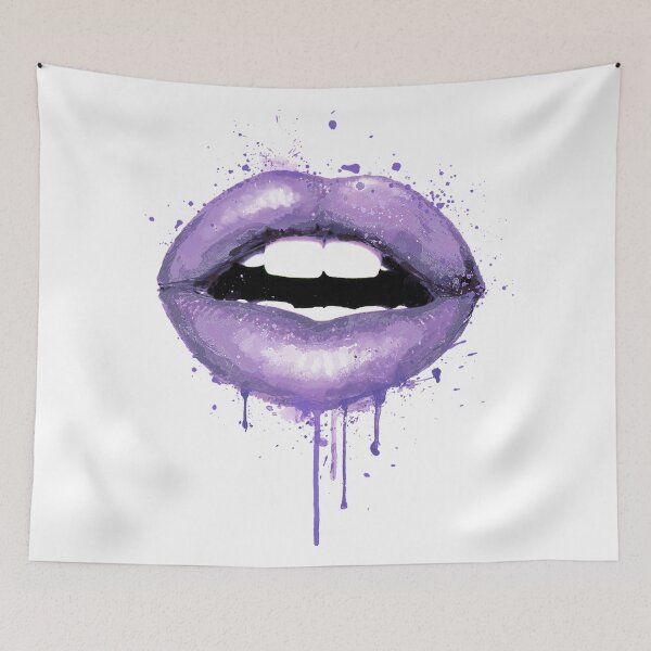 Item preview, Lavender Lips Sexy Girl Mouth Love Kiss Print designed and sold by LotusGifts.