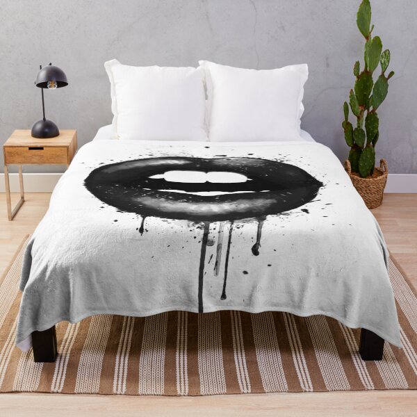 Item preview, Black Lips Love Kiss Print Mouth Sexy Girl  designed and sold by LotusGifts.