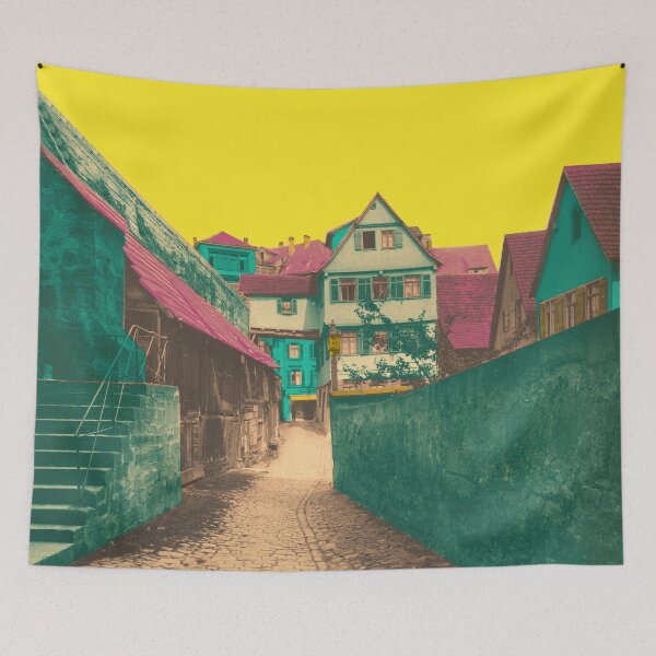 Item preview,  that radiate charm and idyll.
The design of mallybeau Mauswohn shows the Clinicumsgasse in Tübingen in 1914. Colored in bold colors, this historic city view is spiced up. An eye-catcher for architecture fans and art lovers.
I look forward to your visit designed and sold by Mauswohn.