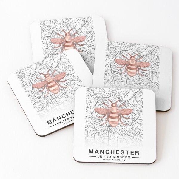Manchester Bee Coasters (Set of 4)