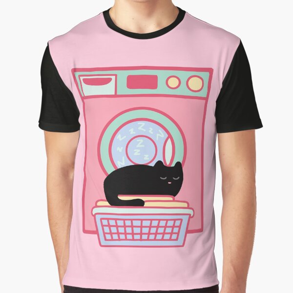 Cat Nap Black Kitten Graphic T-Shirt