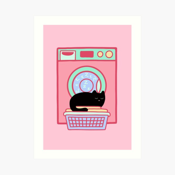 Cat Nap Black Kitten Art Print