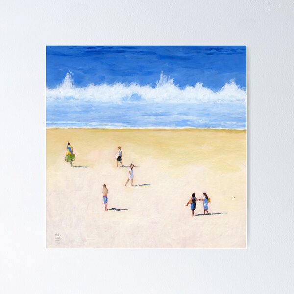 Item preview, People Walking on the Beach painting designed and sold by ria hills.