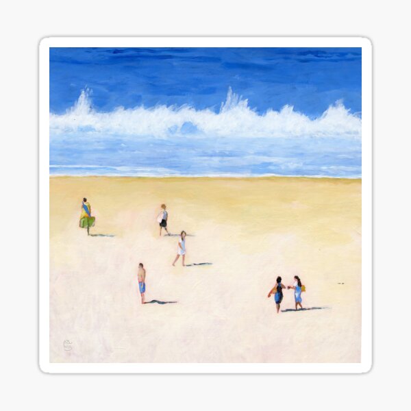 Item preview, Pintura de personas caminando en la playa designed and sold by ria hills.