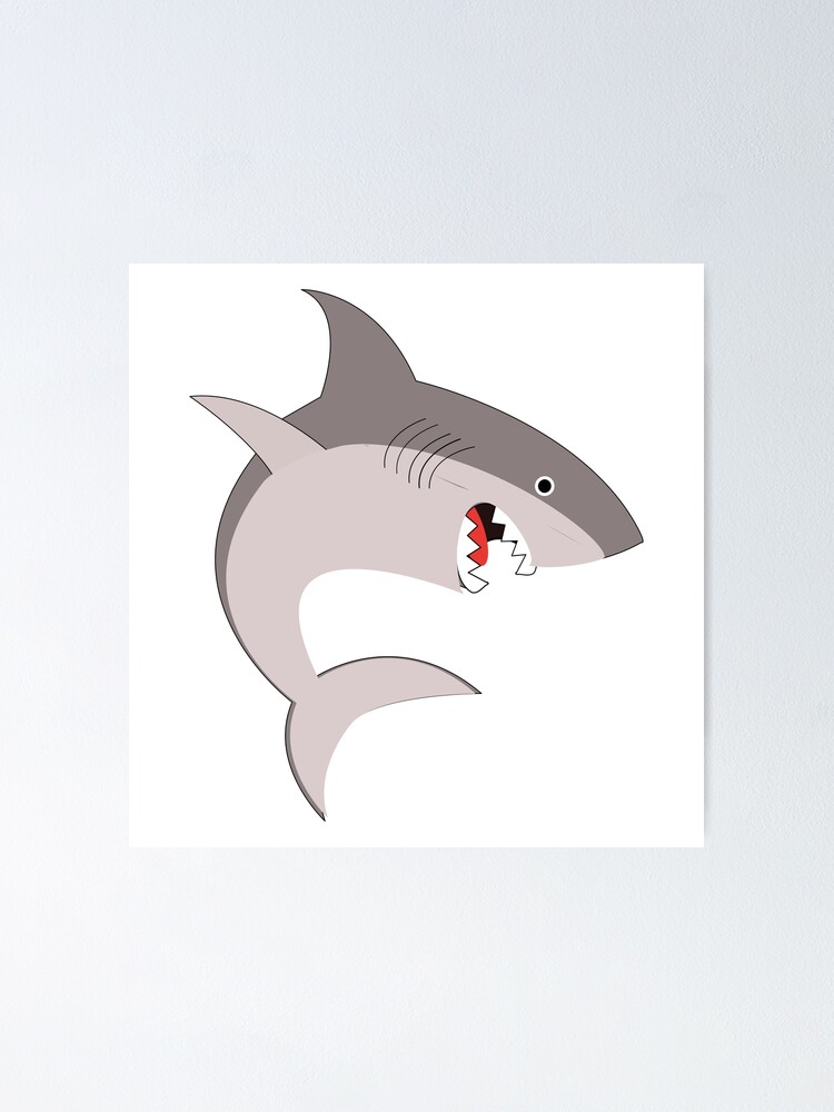 Thumbnail 1 of 3, Poster, Shark attack designed and sold by designInk.