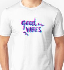 Camiseta unisex Good Vibes - Magenta & Cyan