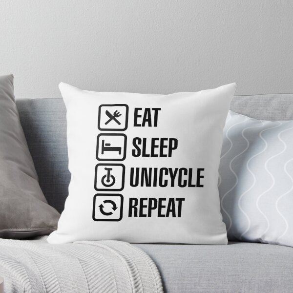 Item preview, Eat sleep unicycle repeat unicycling circus clown designed and sold by LaundryFactory.