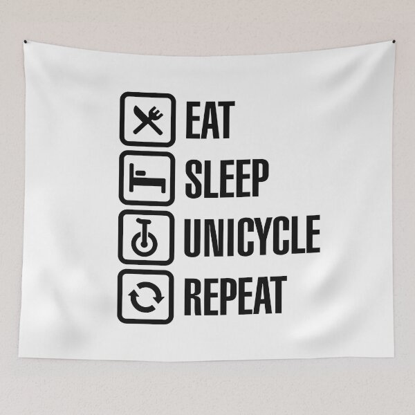 Item preview, Eat sleep unicycle repeat unicycling circus clown designed and sold by LaundryFactory.