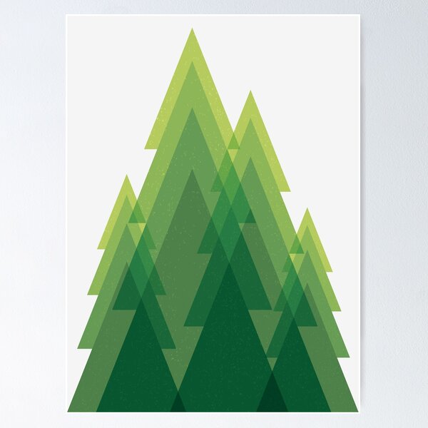 Item preview, Geometric mountains and trees designed and sold by Yanmos.