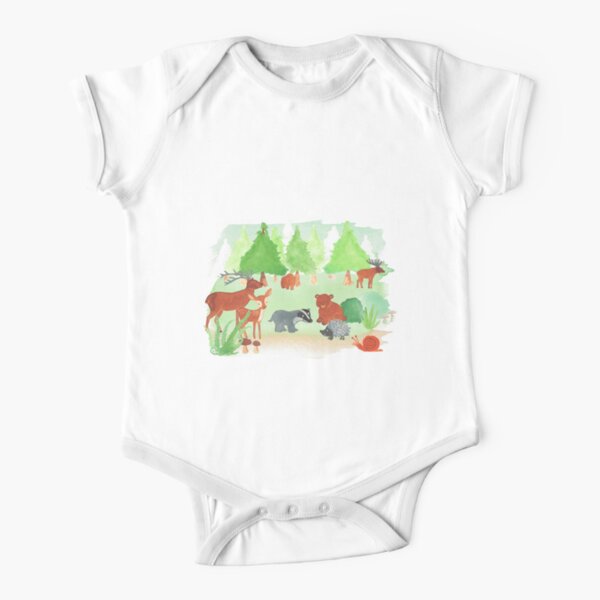 Niedliche Waldtiere, cute animals Baby Body Kurzarm