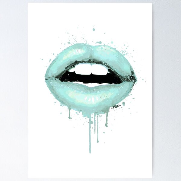 Item preview, Spearmint Aqua Lips Love Kiss Mouth Sexy Girl designed and sold by LotusGifts.