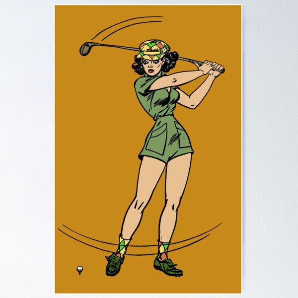 Item preview, Golfing Pin-up designed and sold by Slinky-Reebs.