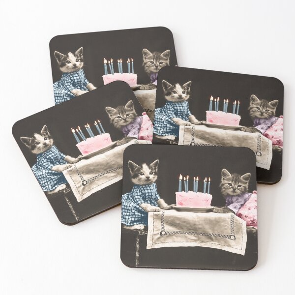 Item preview, Vintage kittens birthday cake designed and sold by Delphimages Art.