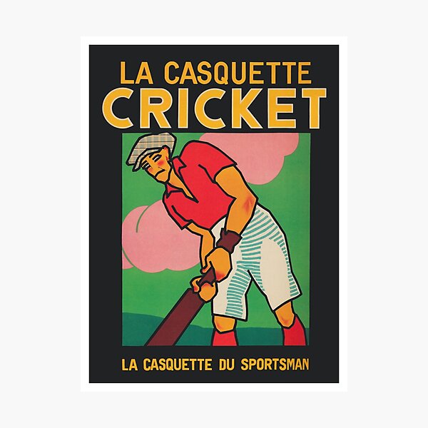 Item preview, Cricket Vintage Sports Poster designed and sold by vintagevivian.