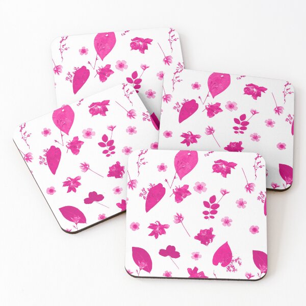 Item preview, Pink Floral Pressed Flower and Leaf Pattern designed and sold by Ivy Lily Art.