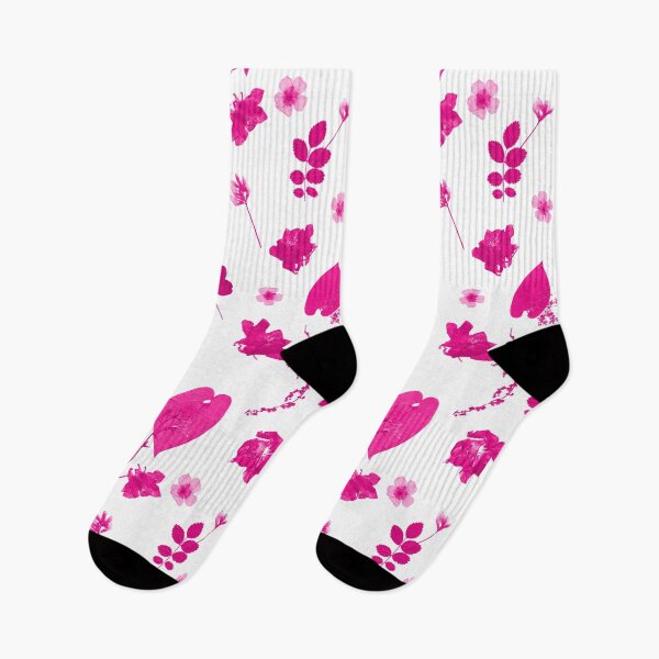 Item preview, Pink Floral Pressed Flower and Leaf Pattern designed and sold by Ivy Lily Art.