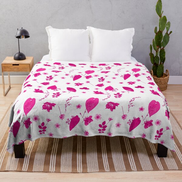 Item preview, Pink Floral Pressed Flower and Leaf Pattern designed and sold by Ivy Lily Art.