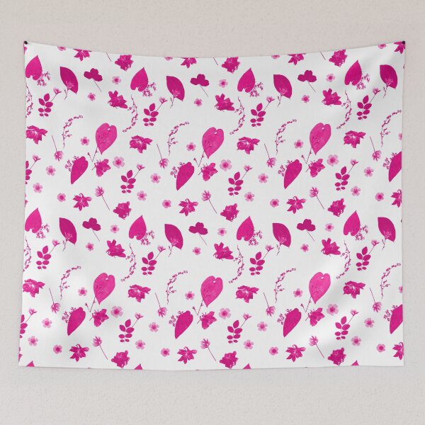 Item preview, Pink Floral Pressed Flower and Leaf Pattern designed and sold by Ivy Lily Art.