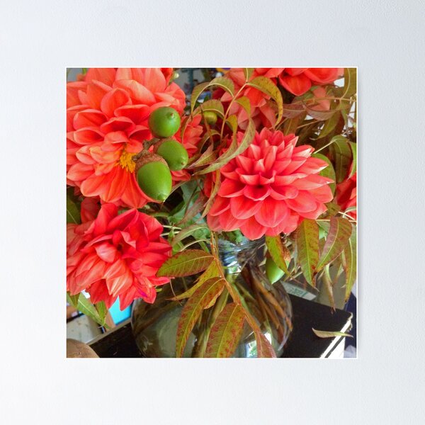 Item preview, Dahlias and Acorns designed and sold by Barbara E Wyeth.