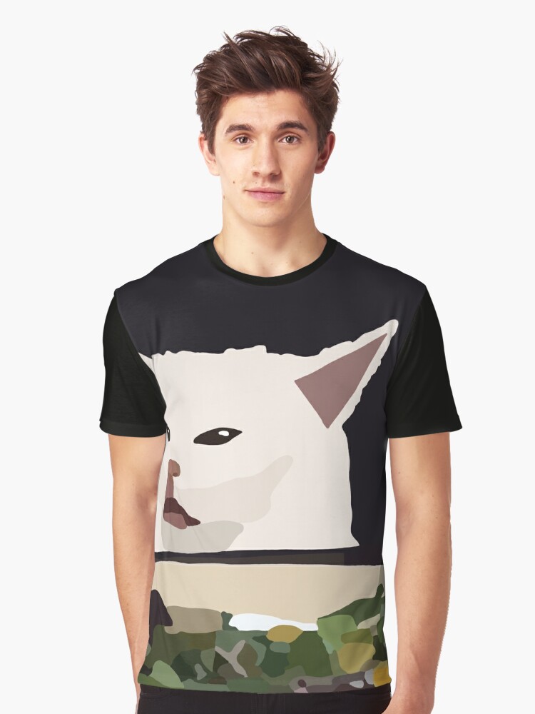 white cat meme shirt