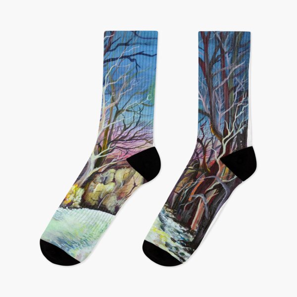 Item preview, Watercolor Landscape Painting with Winter Sweden designed and sold by Nisuris.