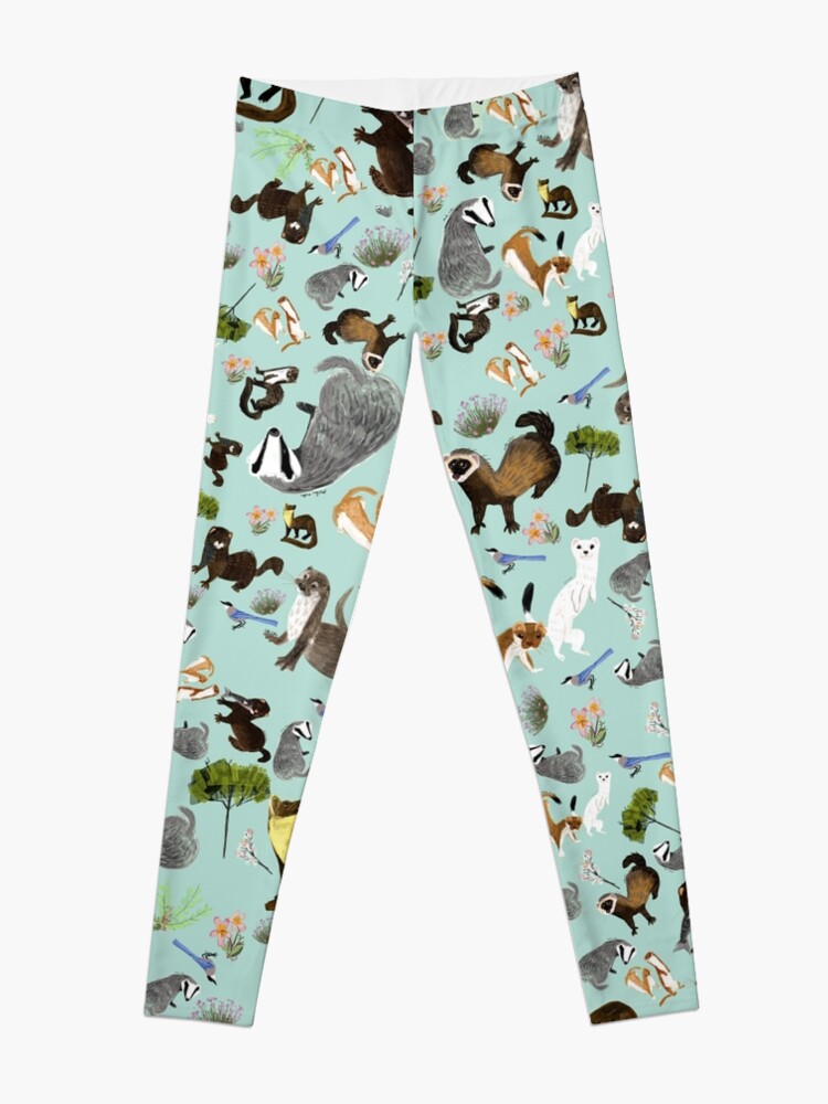 Alternate view of Mustelids from Spain pattern Leggings