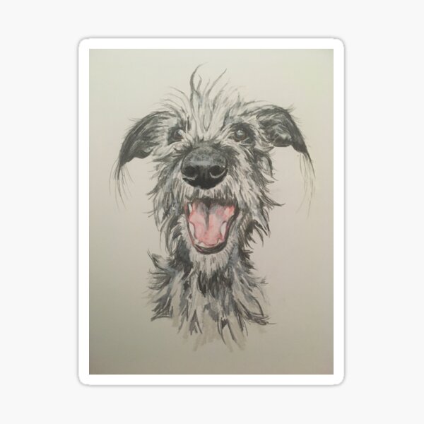 Scruffy Lurcher Sticker