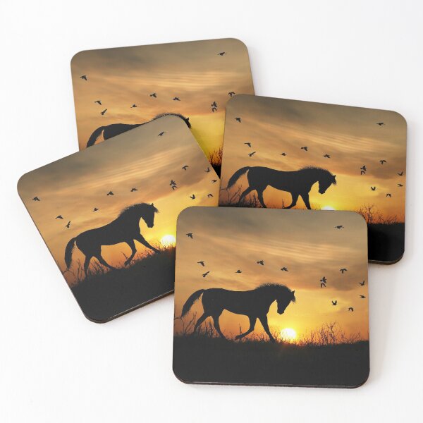 Item preview, The Waltz, A trotting horse at Sunset designed and sold by Stephanie Laird.