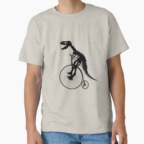 Item preview, Bike and t rex fossil black shadow, dinosaur silhouettes designed and sold by Collagedream.