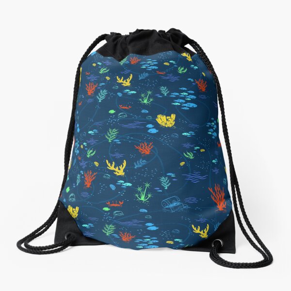 Deep Sea Rainbow Drawstring Bag