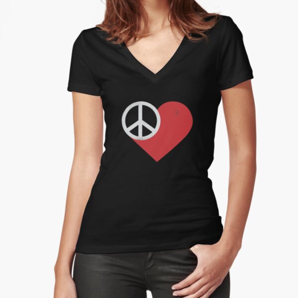Peace & Love Fitted V-Neck T-Shirt