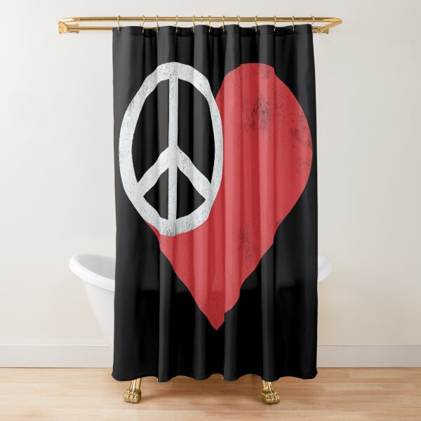 Disover Peace & Love Shower Curtain
