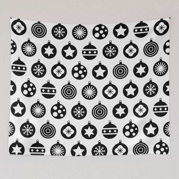 Item preview, Black and White Christmas Bauble Pattern designed and sold by Blue-Banana.
