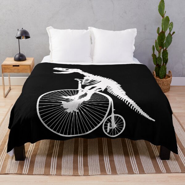 Item preview, Bike and t rex fossil white shadow, dinosaur silhouettes designed and sold by Collagedream.
