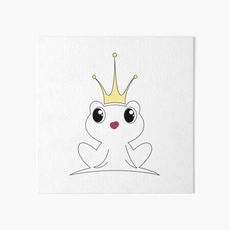 Frog With Crown, Cute Sitting Realistic Frog with Crow, Prince Frog Art  Board Print for Sale by Duundeed