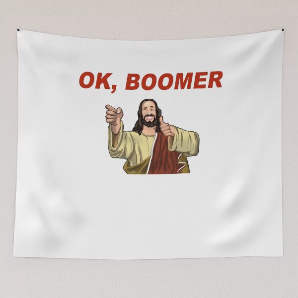 Item preview, OK BOOMER Buddy Christ Design designed and sold by SuperUberLame.