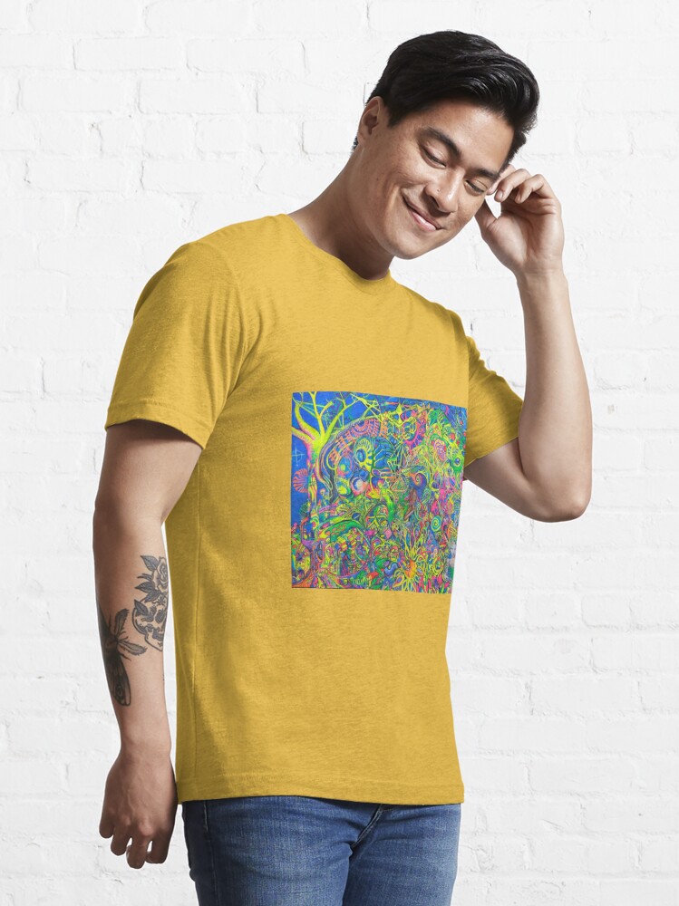 Kalidaspiral Trippy psychedelic Flower Space photonicspore painting t-shirt